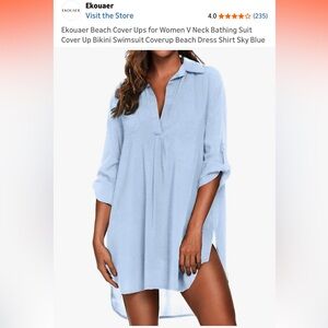Amazon Women's Sky Blue Swim Coverup
